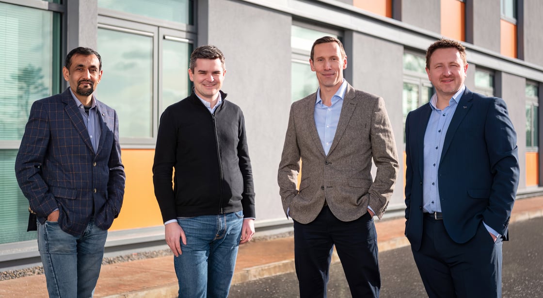 Klearcom co-founder Satish Barot; Furthr VC partner, Colm OSullivan; and Klearcom co-founders Mark Rohan and Liam Dunne